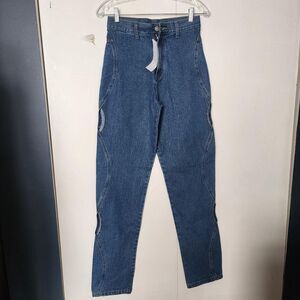 Oak NYC High Waisg Cut Out Jeans 27 Minimalist Architecture Indie Sleaze Soldout